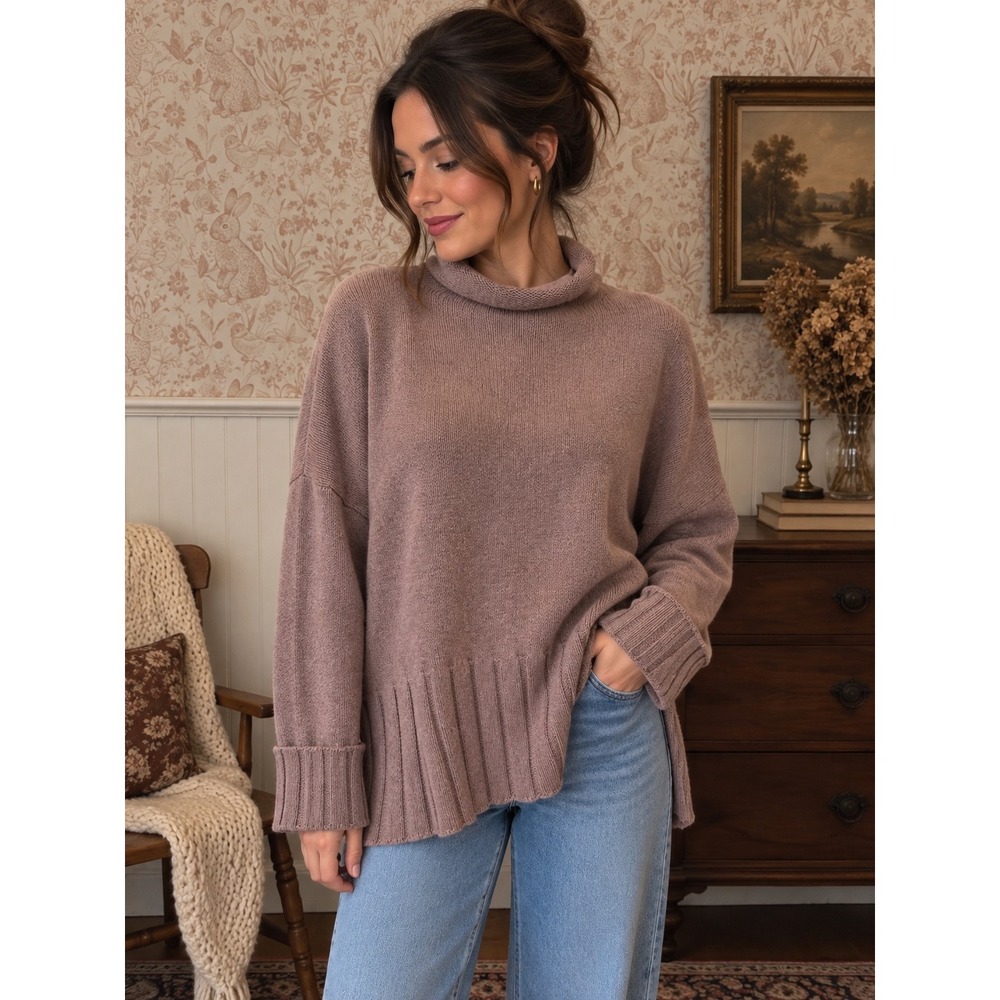 Madewell Merino Wool Blend Oversized Turtleneck Sweater – Size S